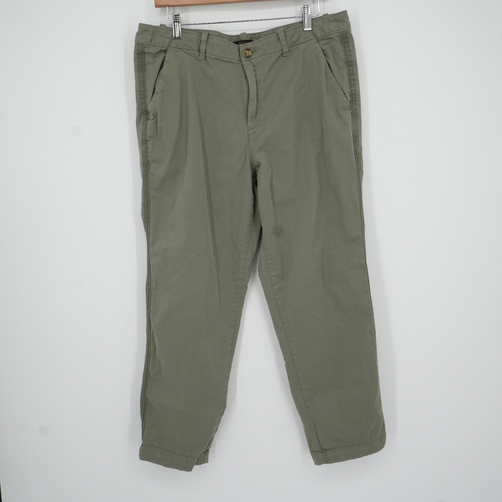 Quince Chino Pants Womens 32 Olive Green Organic Cotton Stretch Utility Straight